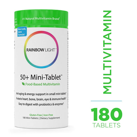 Rainbow Light 50+ Mini Tablet Multivitamin Iron Free-180 Mini Tablets