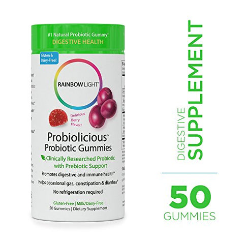 Rainbow Light Probiolicious Probiotic Gummies Berry Flavor-50 Gummies