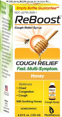 ReBoost Cough Relief Cough Syrup Honey Flavor-4.23 Oz