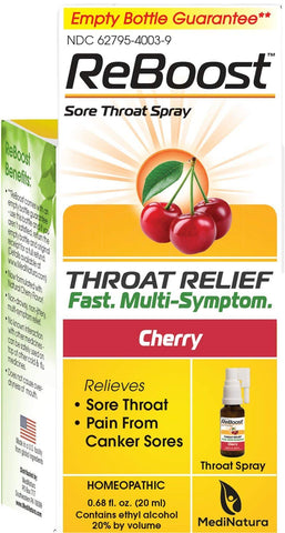 ReBoost Throat Relief Throat Spray Cherry Flavor-0.68 Oz