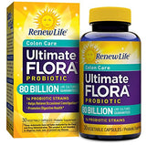 Renew Life Colon Care Ultimate Flora Probiotic 80 Billion Live Cultures-30 Vegetable Capsules