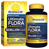 Renew Life Extra Care Ultimate Flora Probiotic 50 Billion Live Cultures-60 Vegetable Capsules