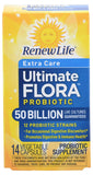 Renew Life Extra Care Ultimate Flora Probiotic 50 Billion Live Cultures-14 Vegetable Capsules