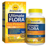 Renew Life Ultimate Flora Kids Probiotic 1 Billion Live Cultures Sun Kissed Orange Flavor-60 Chewable Tablets