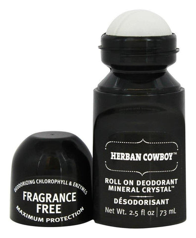 Herban Cowboy Roll On Deodorant Mineral Crystal-2.5 Oz
