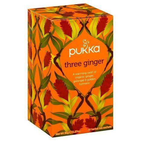 Pukka Herbal Tea, Three Ginger, Sachets - 20 Count