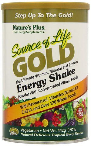 Natures Plus Source Of Life Gold Energy Shake Tropical Berry Flavor-0.97 Lb