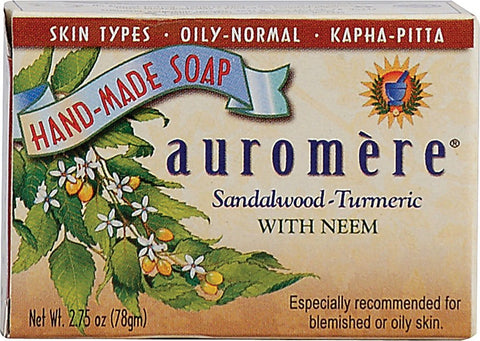 Auromere Ayurvedic Soap With Organic Neem Sandalwood Turmeric-2.75 Oz