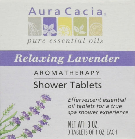 Aura Cacia Relaxing Lavender Shower Tablets-3 Oz