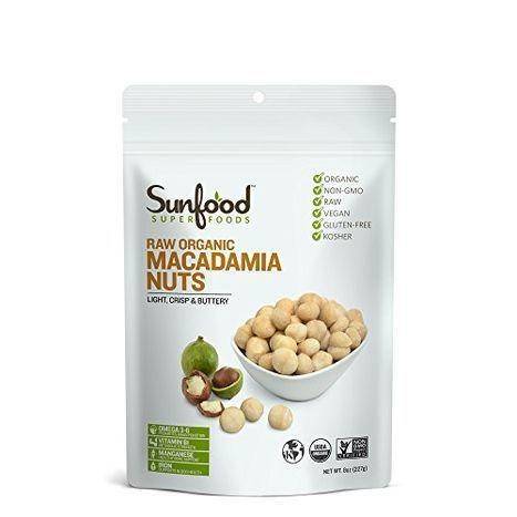 SunFood Superfoods Macadamia Nuts, Raw Organic - 8 Ounces