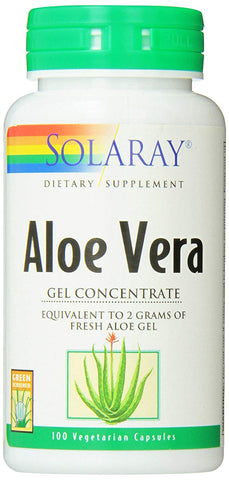 Solaray Aloe Vera Gel Concentrate-100 Vegetarian Capsules