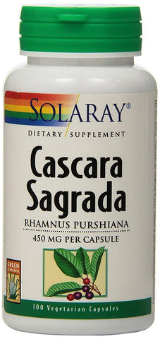 Solaray Cascara Sagrada Rhamnus Purshiana 450 Mg-100 Vegetarian Capsules