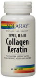 Solaray Collagen Keratin Type I, II & III-60 Capsules
