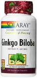 Solaray Ginkgo Biloba Extract 60 Mg-120 Vegetarian Capsules