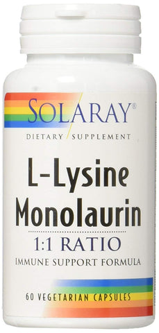 Solaray L-Lysine Monolaurin 1:1 Ratio-60 Vegetarian Capsules