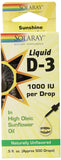 Solaray Liquid D3 1000 IU Per Drop Unflavored-0.5 Oz