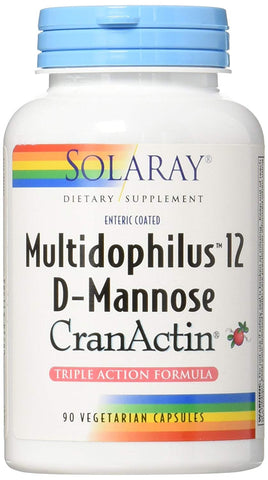 Solaray Multidophillus 12 D-Mannose CranAction-90 Vegeterian Capsules