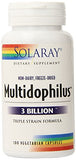 Solaray Multidophilus Triple Strain Formula 3 Billion CFU Freeze Dried-100 Veg Caps Note: Need To Be Refrigerated