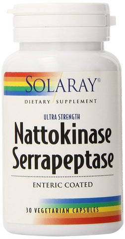 Solaray Nattokinase Serrapeptase Ultra Strength-30 Vegetarian Capsules