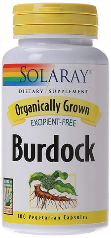 Solaray Burdock Organically Grown-100 Vegetarian Capsules