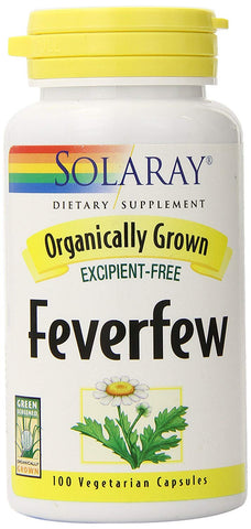 Solaray Feverfew Organically Grown-100 Vegetarian Capsules