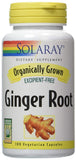 Solaray Organically Grown Ginger Root-100 Vegetarian Capsules