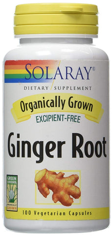 Solaray Organically Grown Ginger Root-100 Vegetarian Capsules