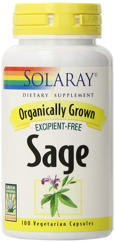 Solaray Organically Grown Sage 285 Mg-100 Veg Caps