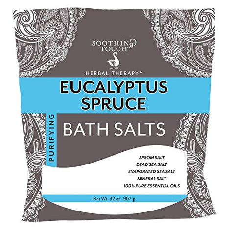 Soothing Touch Herbal Therapy Eucalyptus Spruce Purifying Bath Salts-32 Oz