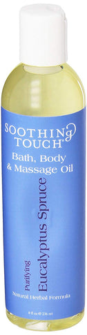 Soothing Touch Eucalyptus Spruce Bath, Body & Massage Oil-8 Oz