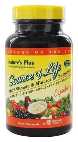 Natures Plus Source Of Life Multivitamin & Mineral-90 Vegetarian Capsules