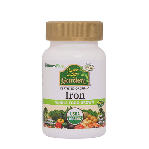 Natures Plus Organic Iron Whole Food Grown-30 Vegan Capsules
