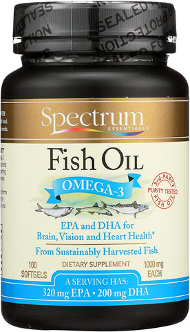 Spectrum Fish Oil Omega-3 1000 Mg-100 Softgels