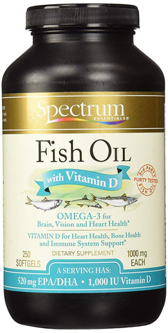 Spectrum Fish Oil With Vitamin D 1000 IU-250 Softgels