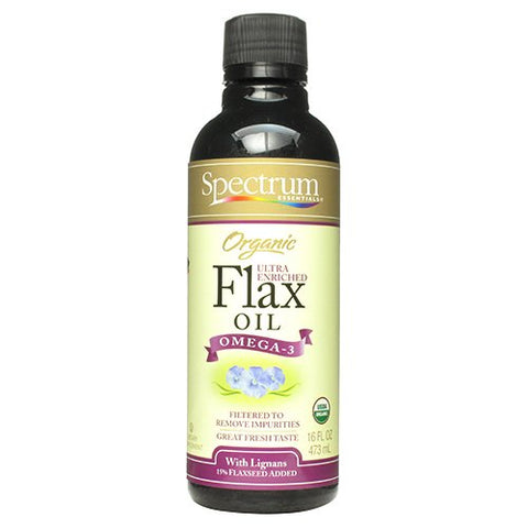 Spectrum Essentials Organic Omega-3 Flax Oil With Vitamin D Unrefined-16 Oz