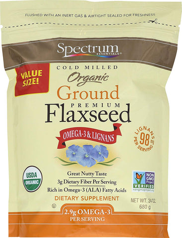 Spectrum Essentials Organic Ground Premium Flax Seed With Omega-3 & Lignans-24 Oz