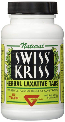 Natural Swiss Kriss Herbal Laxative Tabs-250 Tablets