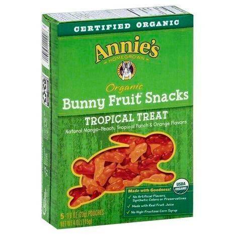 Annies Fruit Snacks, Bunny, Organic, Tropical Treat - 5 Each