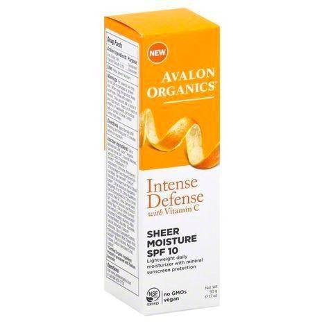 Avalon Organics Intense Defense Sheer Moisture, SPF 10 - 1.7 Ounces