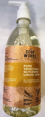 The Soap Works Pure Vegetable Glycerine Liquid Soap-14 Oz