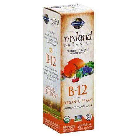 Garden of Life MyKind Organics Vitamin B-12, Organic Spray, Raspberry - 2 Ounces