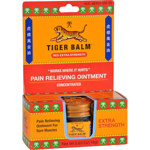 Tiger Balm Pain Relieving Ointment Red Extra Strength -0.63 Oz