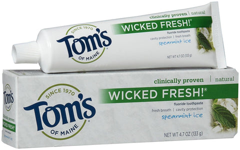 Tom's Of Maine Wicked Fresh Flouride Toothpaste Spearmint Ice-4.7 Oz