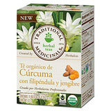 Traditional Medicinals Organic Turmeric With Meadowsweet & Ginger Herbal Tea 16 Bags-1.13 Oz