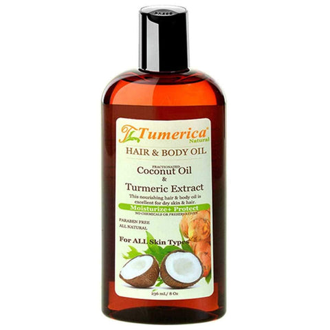 Tumerica Natural Hair & Body Oil Coconut Oil & Turmeric Extract-8 Oz