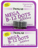 Twinlab Mega B-12 Dots 5000 Mcg Vegetarian Formula-30 Tablets