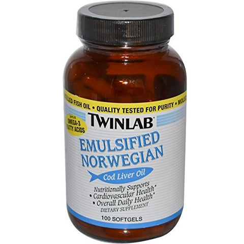 Twinlab Emulsified Norwegian Cod Liver Oil-100 Softgels