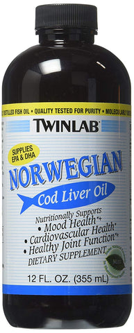 Twinlab Norwegian Cod Liver Cod Liver Oil Mint Flavor-12 Oz