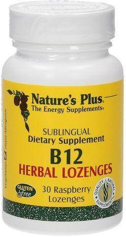 Nature's Plus B-12 Herbal Lozenges, Raspberry - 30 Count