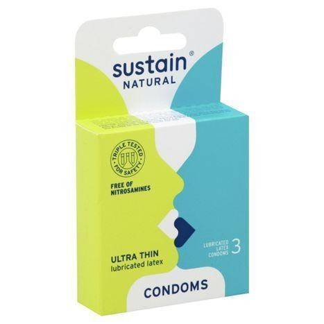 Sustain Natural Condoms, Ultra Thin - 3 Each